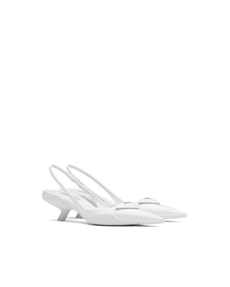 white prada pumps|Prada chunky heel pumps.